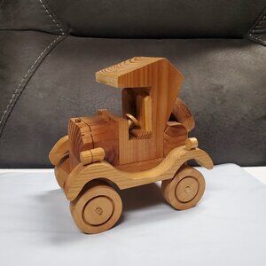 Home Decor - Handmade Wooden Model T - Brown - 7" x 7" x 4.5"